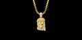 14K YELLOW GOLD CUSTOM DIAMOND JESUS HEAD PENDANT