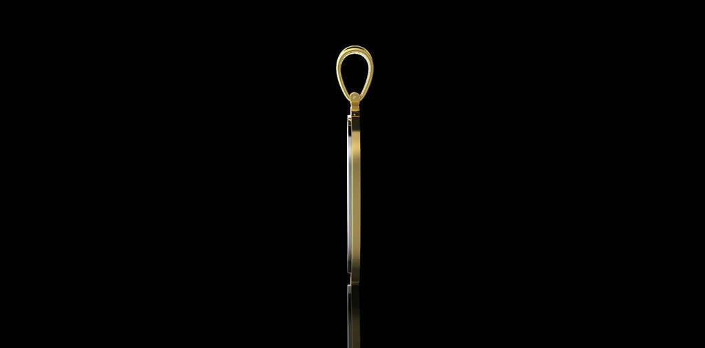 14K 2 TONE YELLOW AND WHITE GOLD CUSTOM INITIAL "O" STYLE PENDANT