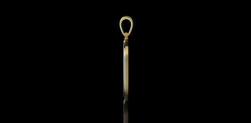 14K 2 TONE YELLOW AND WHITE GOLD CUSTOM INITIAL "O" STYLE PENDANT