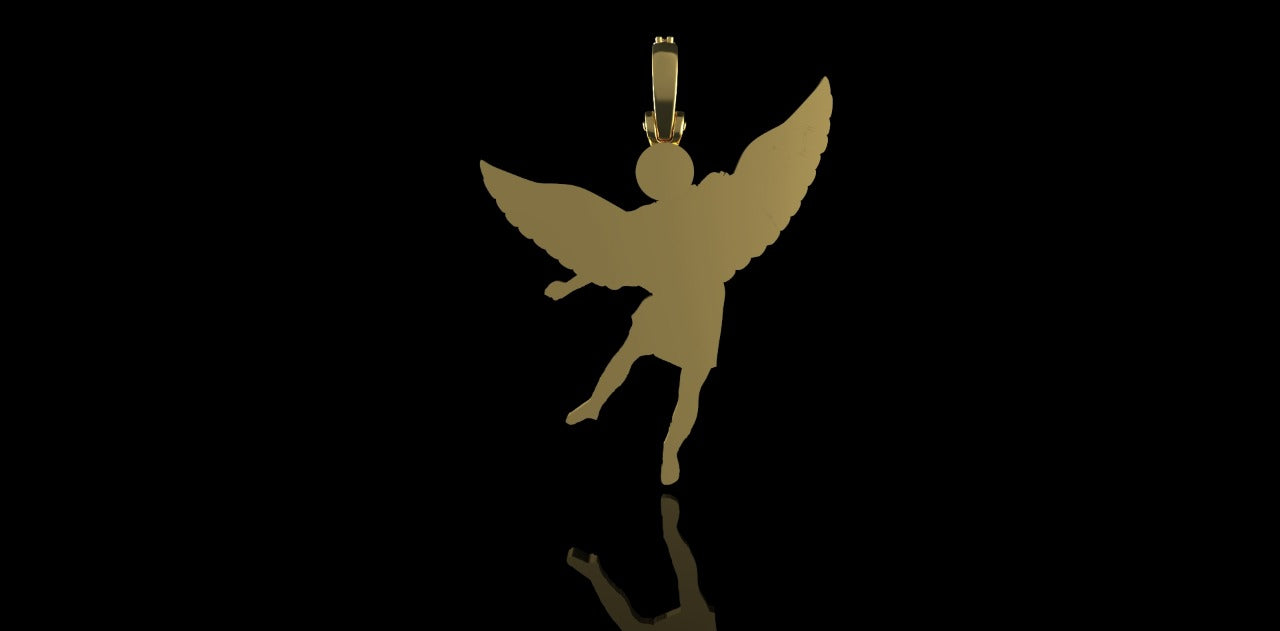 14k yellow gold diamond saint michael pendant