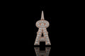 14k rose gold double layer custom initial "a" diamond pendant with profile diamonds