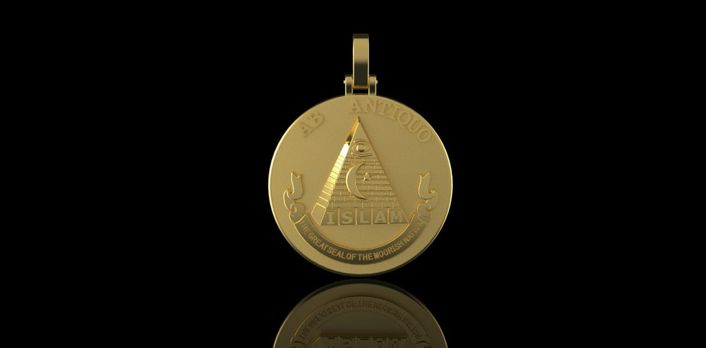 14K YELLOW GOLD CUSTOM 3D ISLAM PYRAMID PENDANT