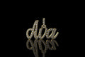 14k yellow gold custom "ava" style diamond pendant