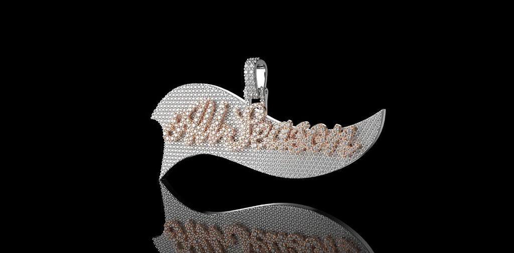 14K 2 TONE ROSE AND WHITE GOLD "ALL SEASON" STYLE CUSTOM DIAMOND PENDANT
