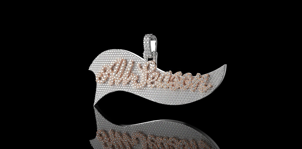 14K 2 TONE ROSE AND WHITE GOLD "ALL SEASON" STYLE CUSTOM DIAMOND PENDANT