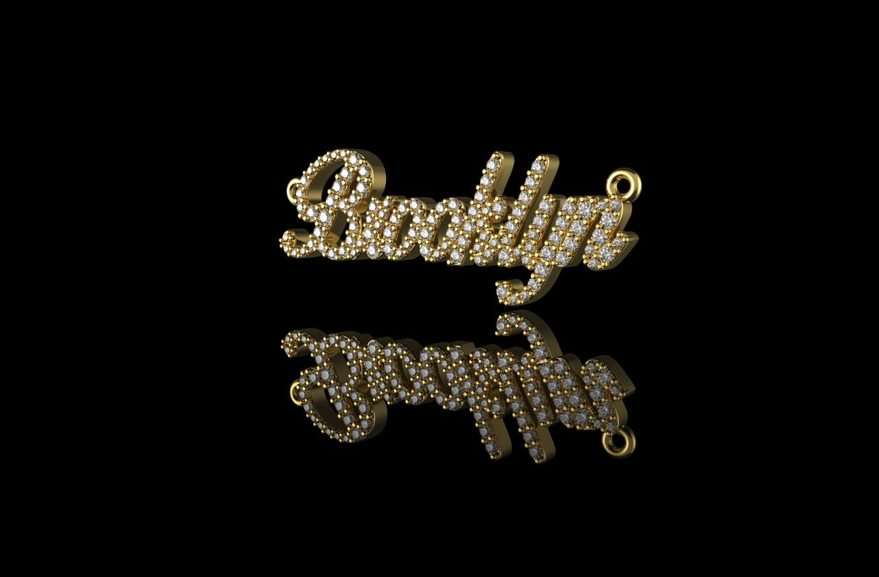 14k yellow gold custom "brooklyn" diamond pendant