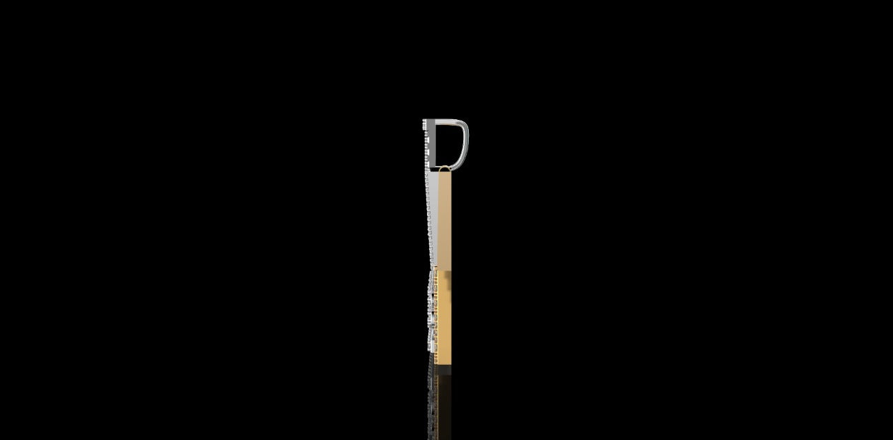 14k 2 tone white and yellow gold custom house priceless style custom diamond pendant