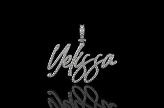 14k white gold custom "yelissa" style diamond pendant