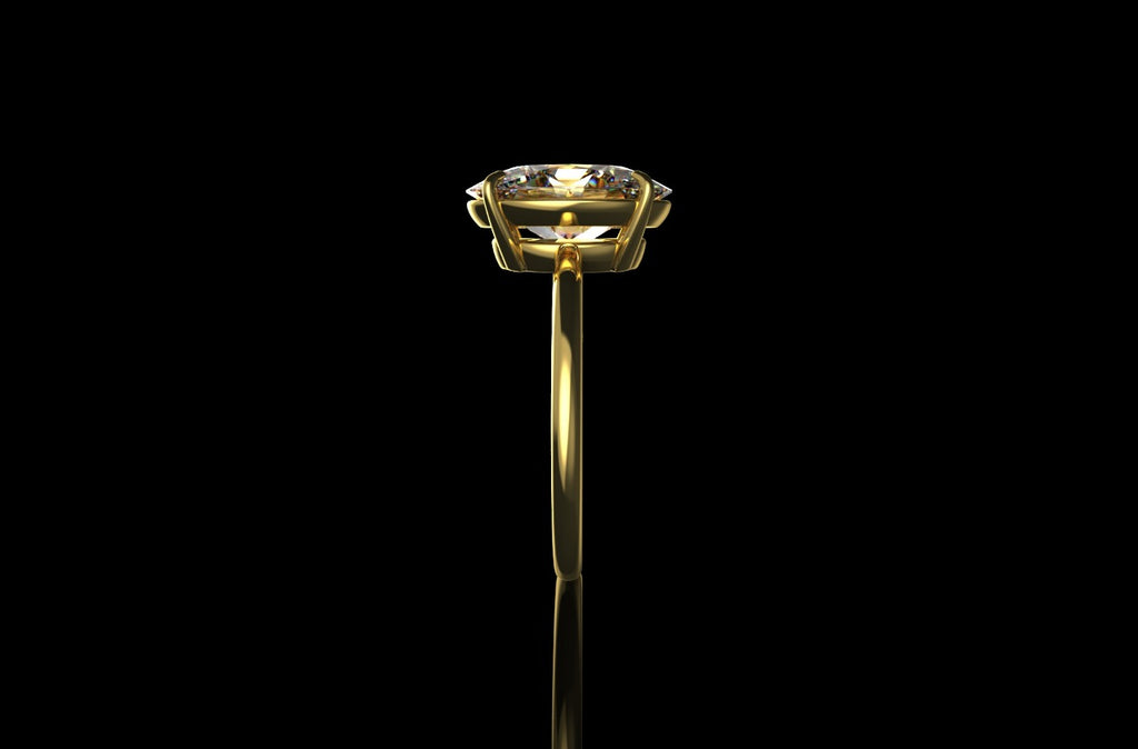 18k yellow gold custom 2.00ct oval diamond engagement ring