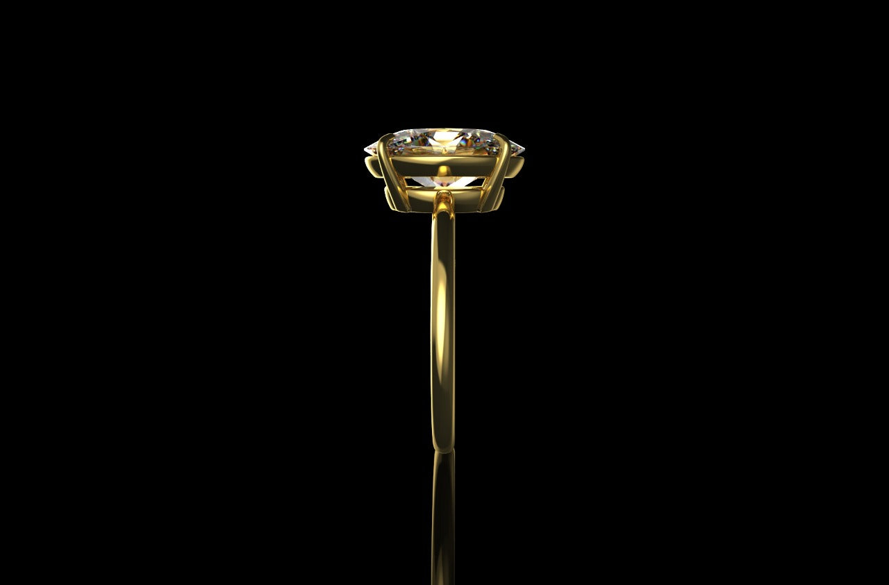 18k yellow gold custom 2.00ct oval diamond engagement ring