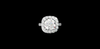 18k white gold cushion halo diamond engagement ring 5.00cts
