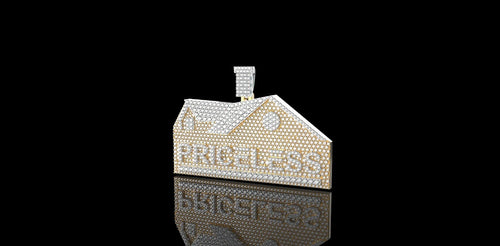 14k 2 tone white and yellow gold custom house priceless style custom diamond pendant