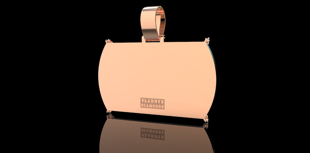 14K ROSE GOLD CUSTOM "KARKASHIAN" STYLE DIAMOND PENDANT