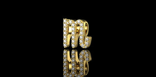 14K YELLOW GOLD CUSTOM INITIAL "M" DIAMOND CHARM FOR CHAIN OR BRACELET