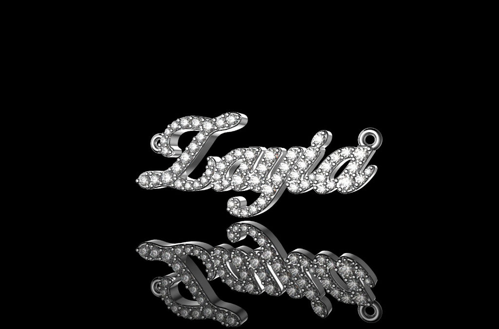 14k white gold custom "zayia" style diamond pendant