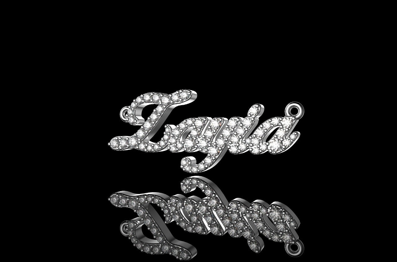 14k white gold custom "zayia" style diamond pendant
