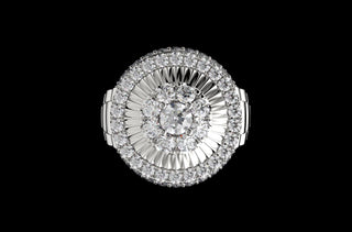 14k white gold Rolex inspired ring 4.33cts