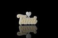 14K 2 TONE YELLOW AND WHITE GOLD DOUBLE LAYER CUSTOM "TAMI" DIAMOND PENDANT