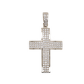 Large Cross Diamond White Gold Pendant 2.90 CT