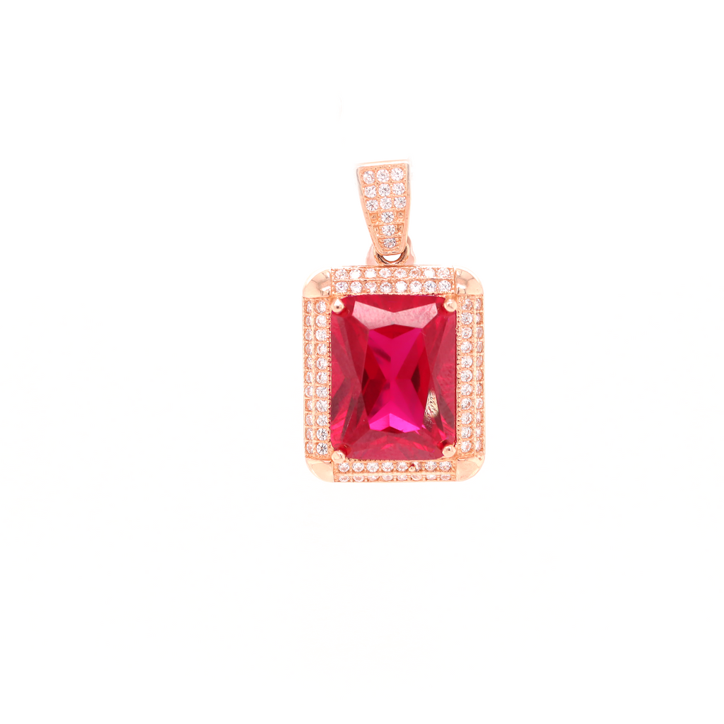 Square Diamond Rose Gold Pendant 1.20 CT