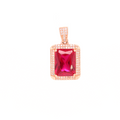 Square Diamond Rose Gold Pendant 1.20 CT
