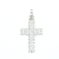 Large Cross Diamond White Gold Pendant 4.01 CT