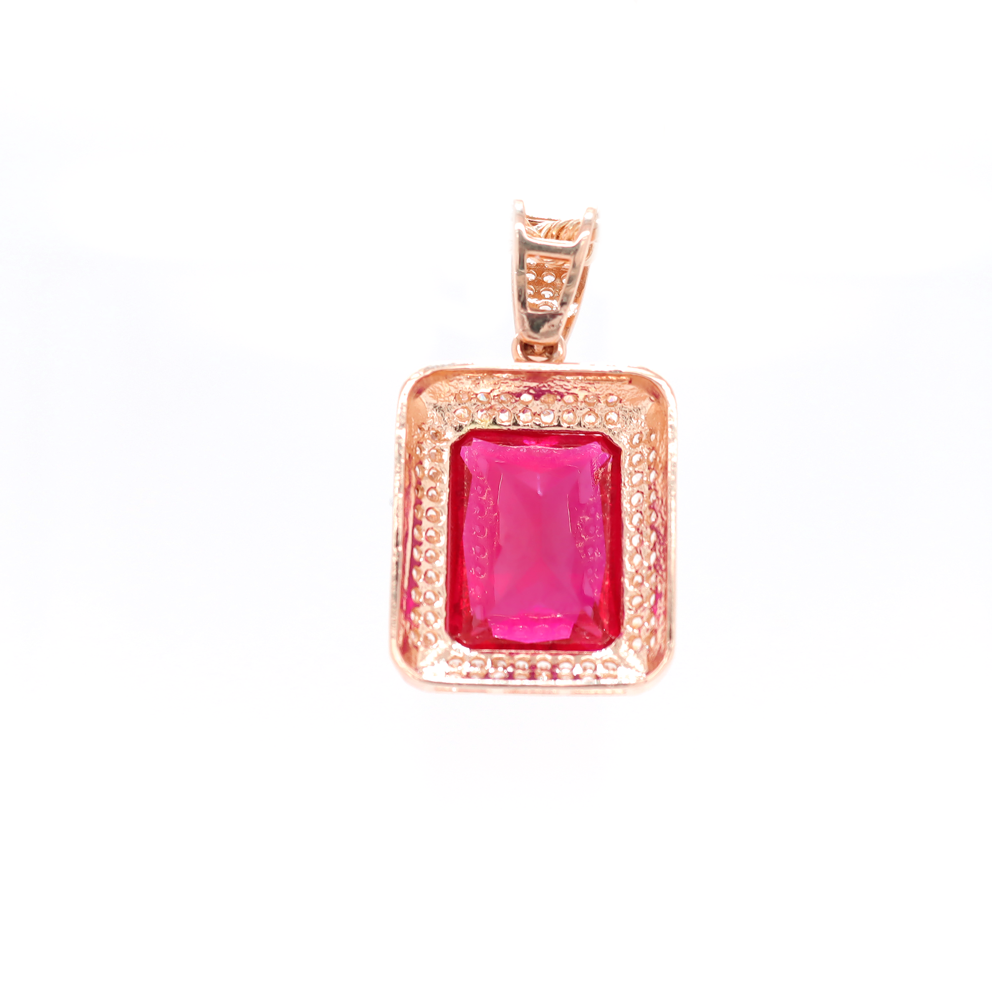 Square Diamond Rose Gold Pendant 1.20 CT
