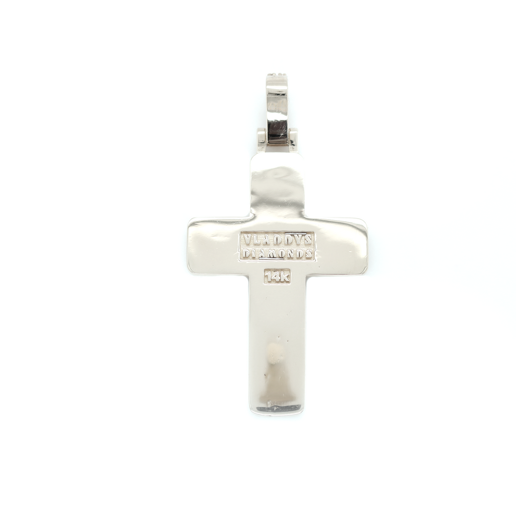 Large Cross Diamond White Gold Pendant 4.01 CT