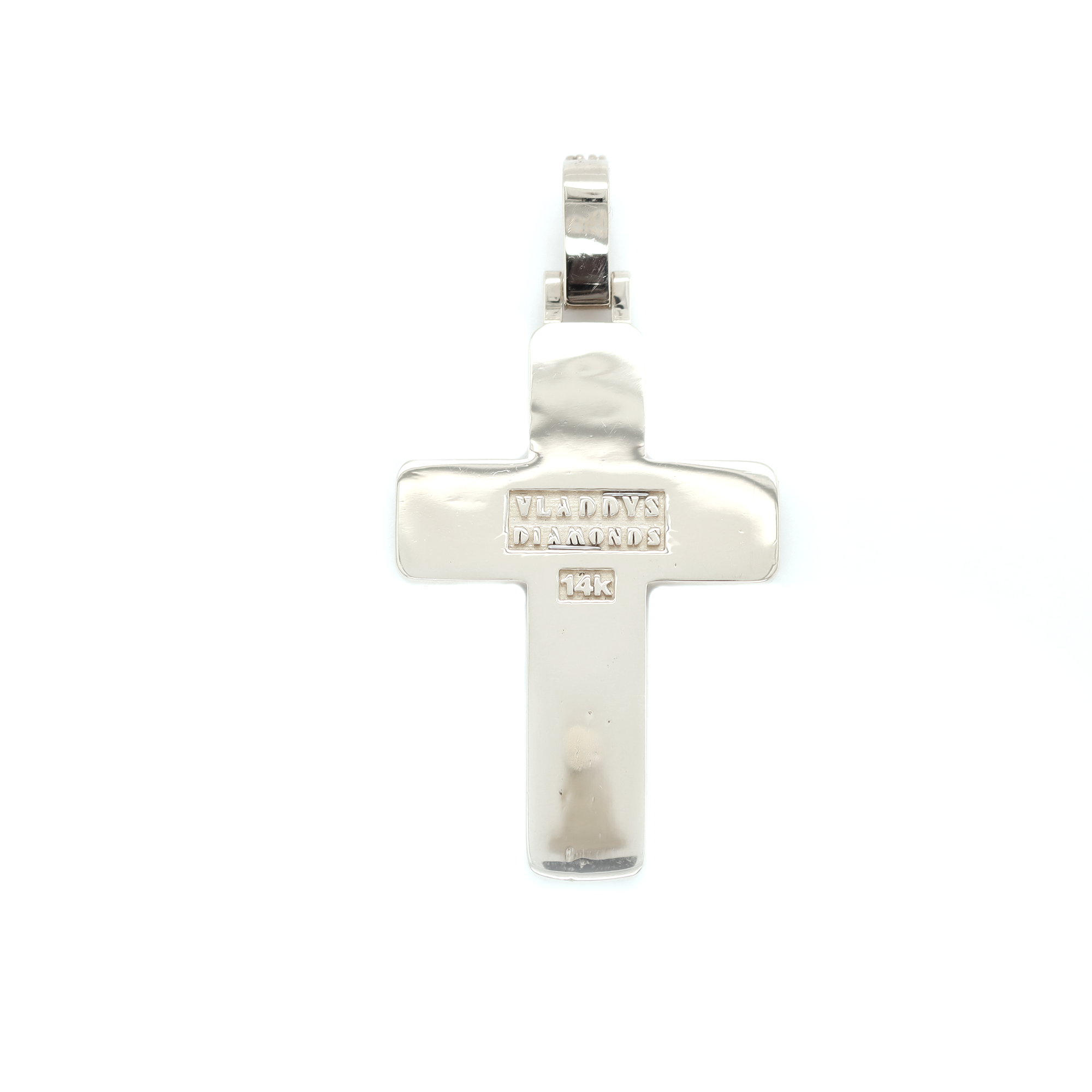 Large Cross Diamond White Gold Pendant 4.01 CT