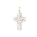 Cross Diamond Rose Gold Pendant B-4.14 CT R-1.20 CT