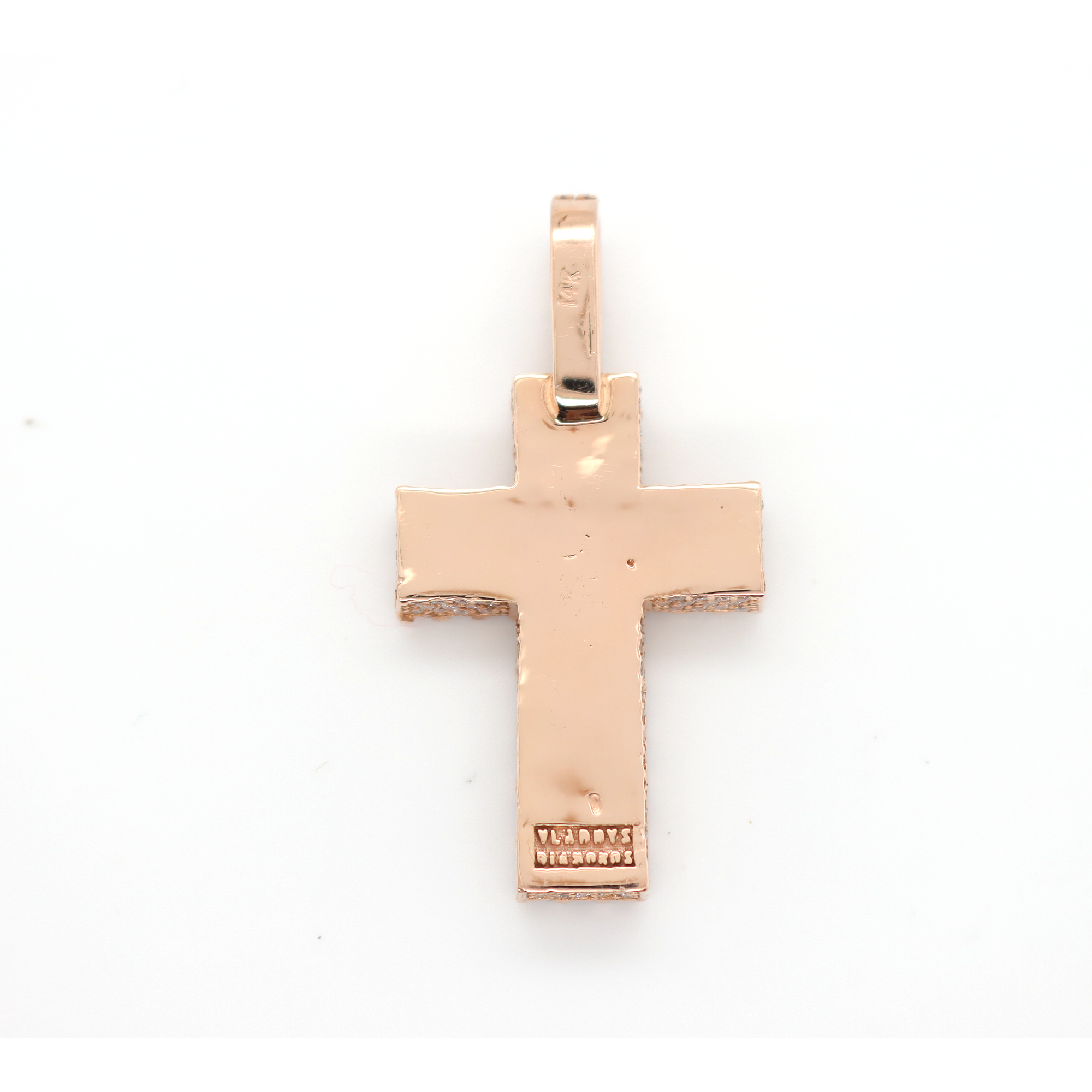 Cross Diamond Rose Gold Pendant B-4.14 CT R-1.20 CT