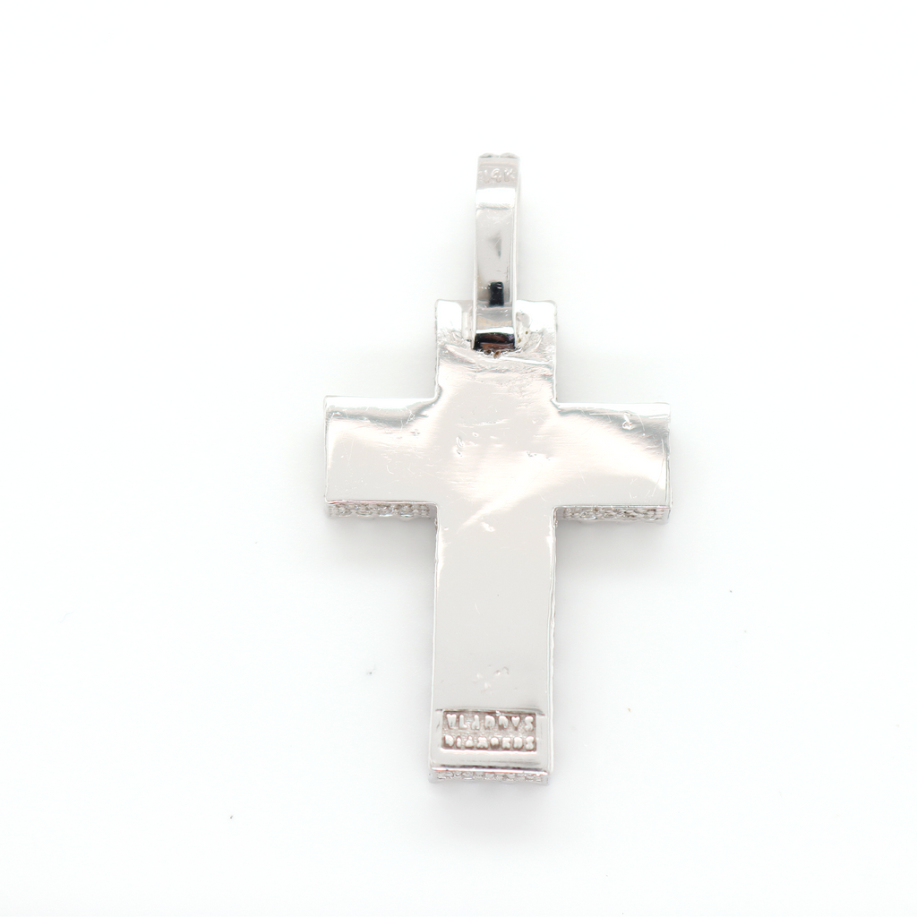 Cross Diamond White Gold Pendant B-4.14 CT R-1.20 CT
