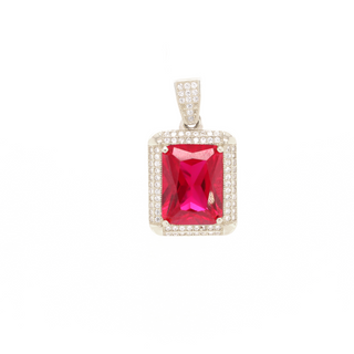 Square Diamond White Gold Pendant 1.20 CT