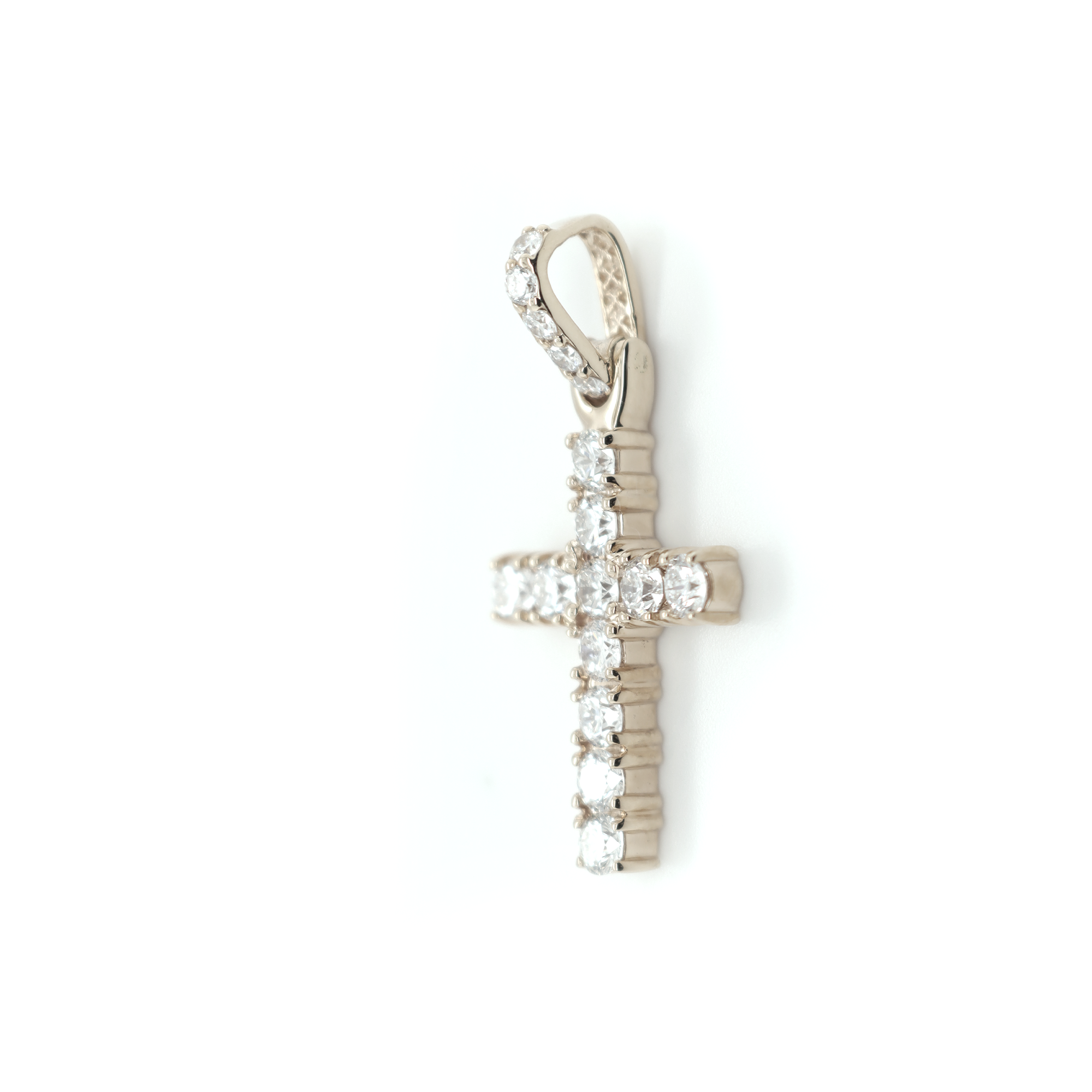 Small Diamond Cross White Gold Pendant 1.50 CT
