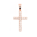 Large Diamond Cross Rose Gold Pendant 1.76 CT