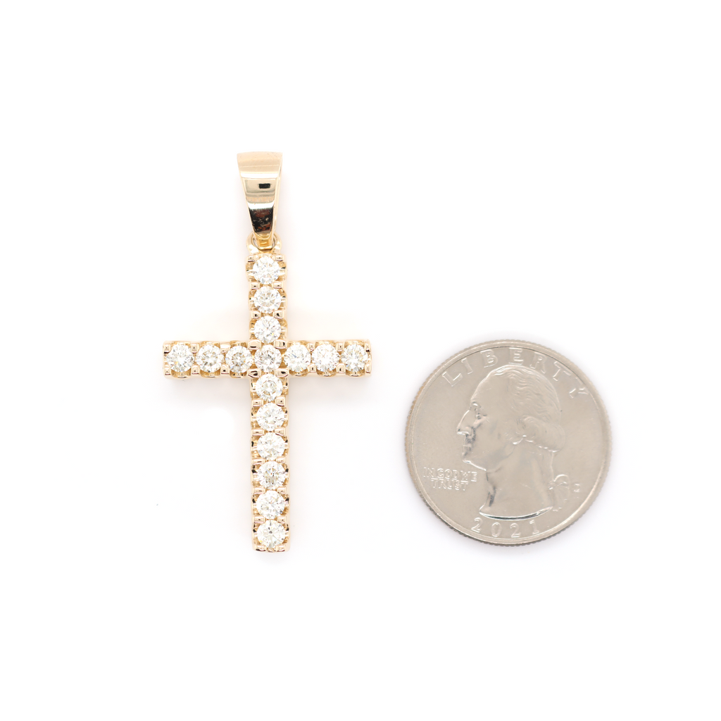 Large Diamond Cross Pendant 1.76 CT