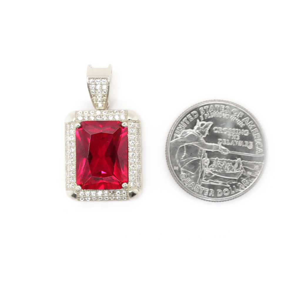 Square Diamond White Gold Pendant 1.20 CT
