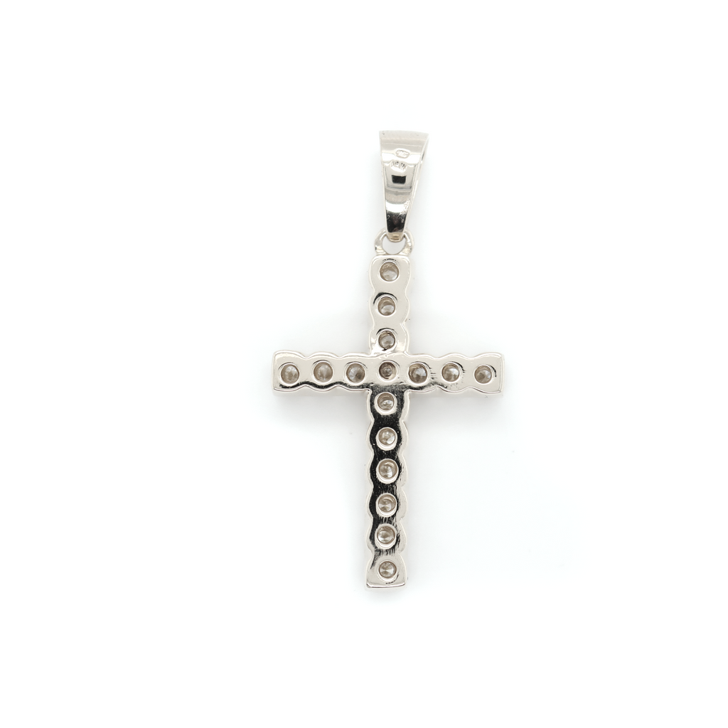 Large Diamond Cross White Gold Pendant 1.76 CT