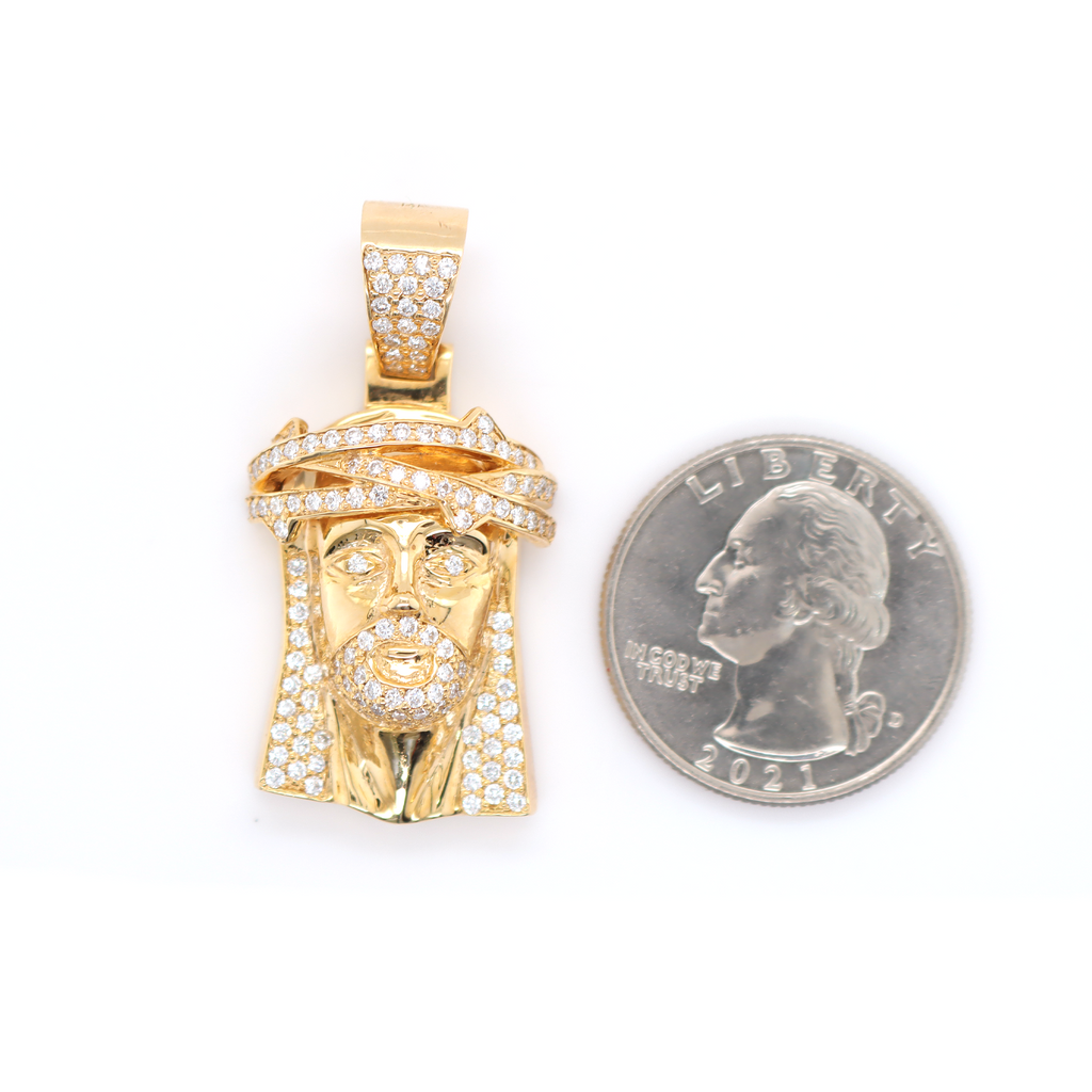 Small Jesus Diamond Pendant 1.19 CT