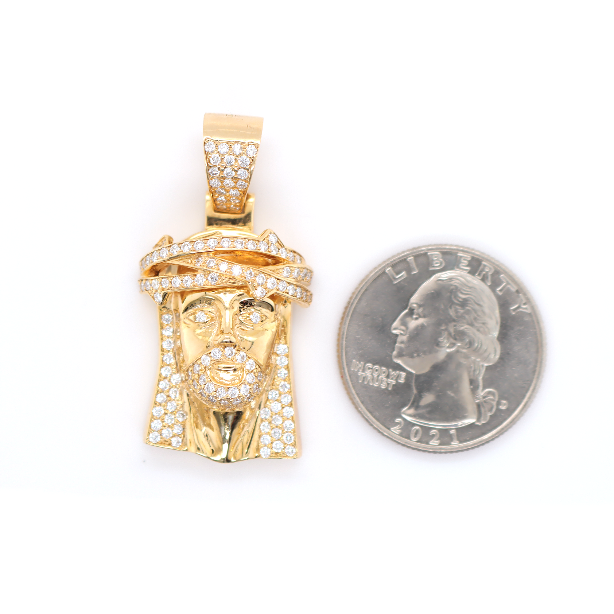 Small Jesus Diamond Pendant 1.19 CT