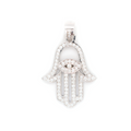 Outlined Hamsa Hand Diamond Pendant 1.80 CT