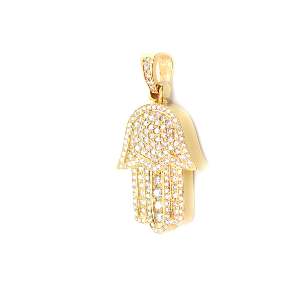 Hamsa Hand Diamond Pendant 2.52 CT