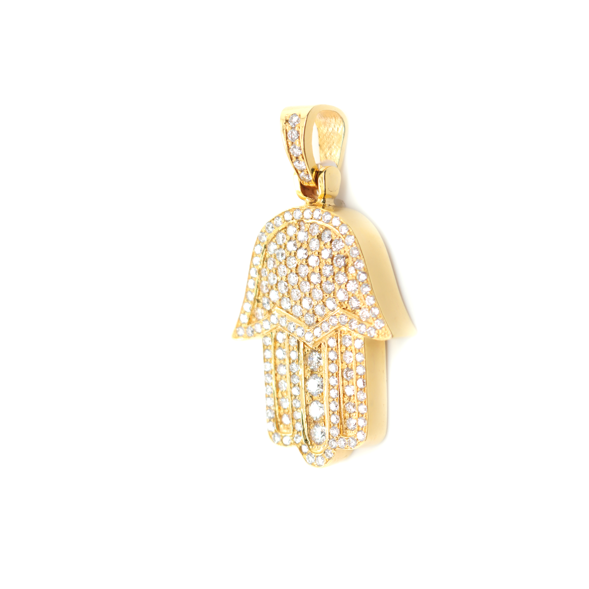 Hamsa Hand Diamond Pendant 2.52 CT