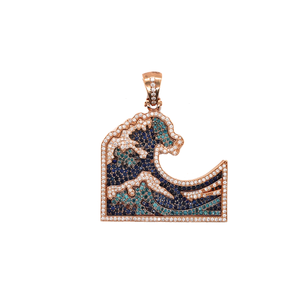 Diamond Wave Rose Gold Pendant 2.07 CT