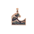 Diamond Wave Rose Gold Pendant 2.07 CT