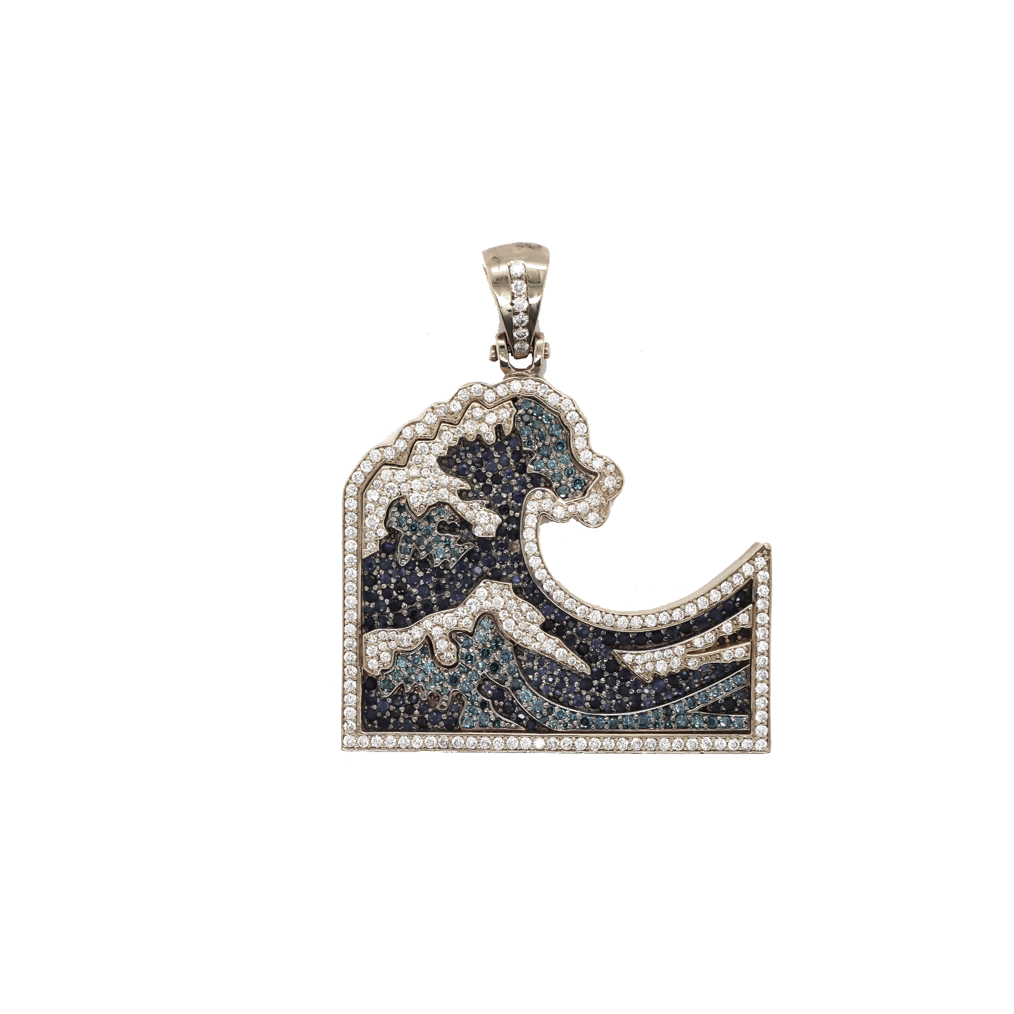 Diamond Wave White Gold Pendant 2.07 CT