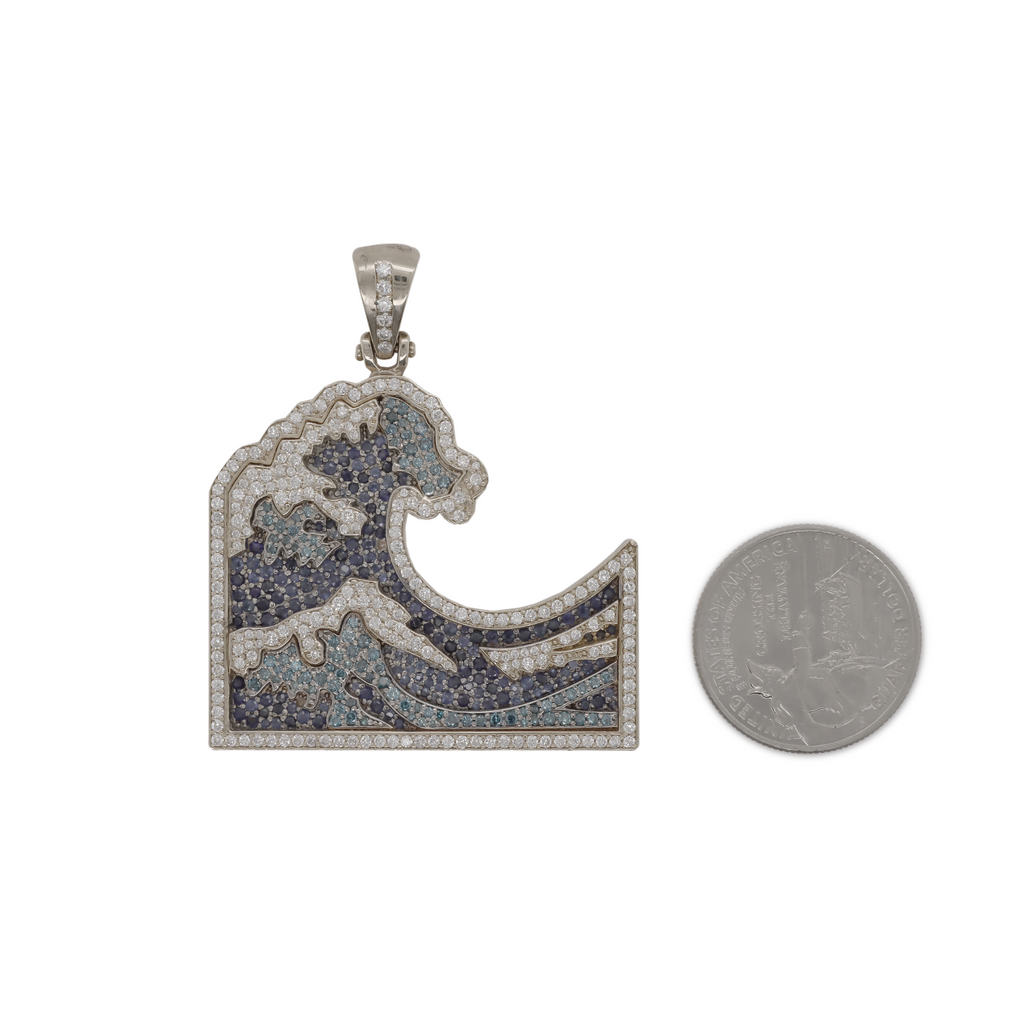 Diamond Wave White Gold Pendant 2.07 CT