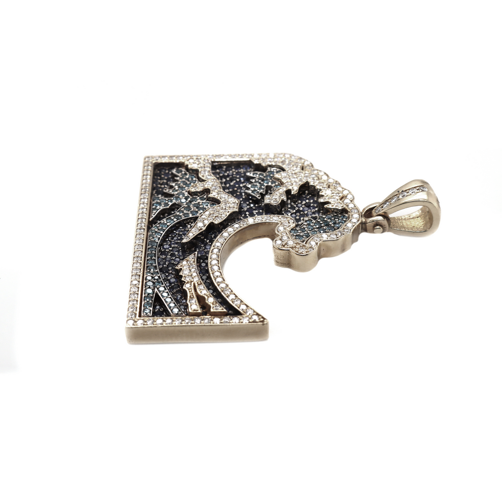 Diamond Wave White Gold Pendant 2.07 CT