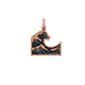 Small Diamond Wave Rose Gold Pendant 2.00 CT