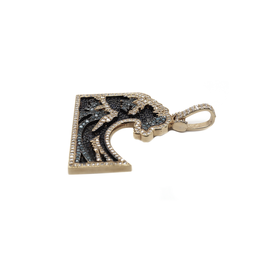 Small Diamond Wave White Gold Pendant 2.00 CT